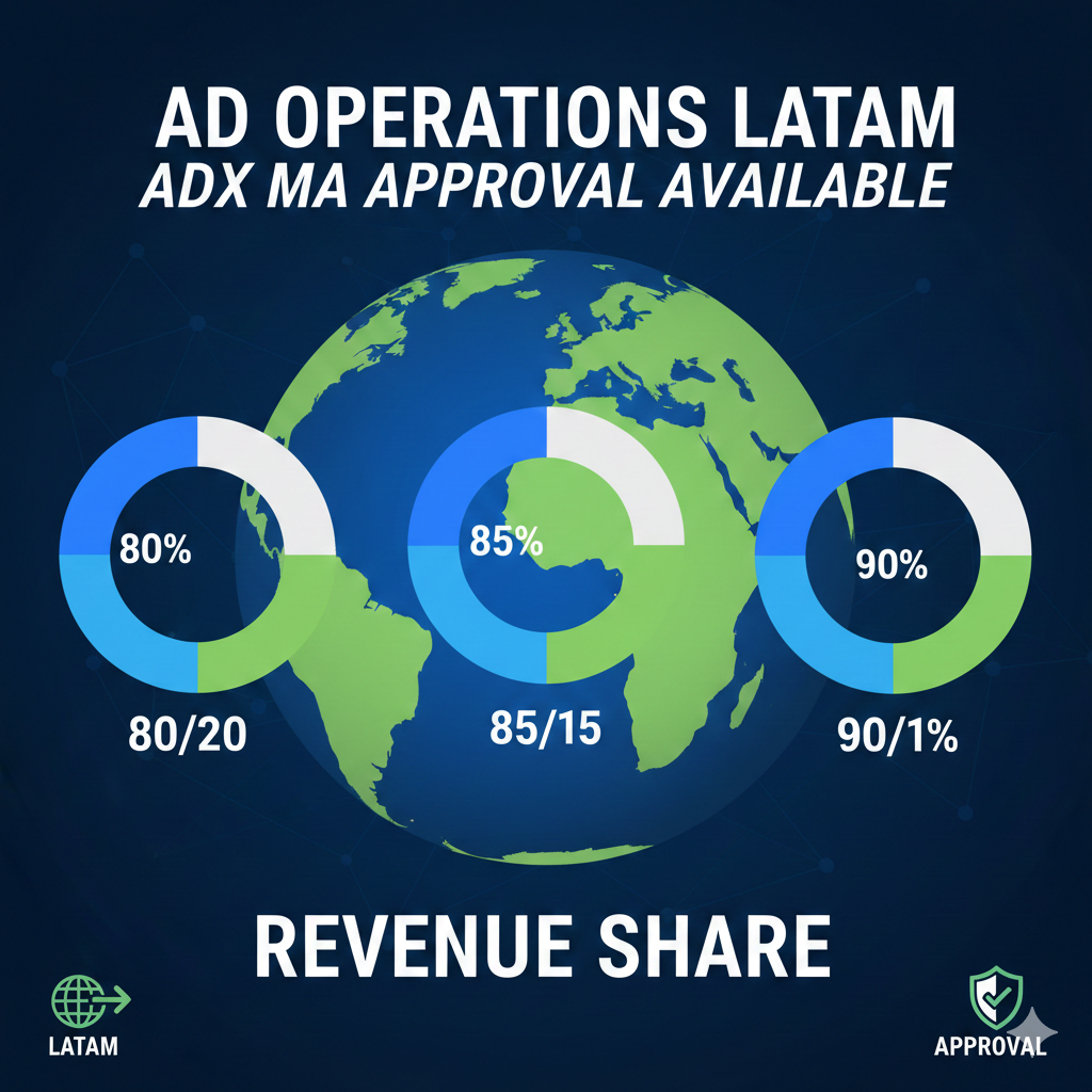 Ad Operations LATAM ADX MA Approval Available – 80/20, 85/15 & 90/10 Revenue Share
