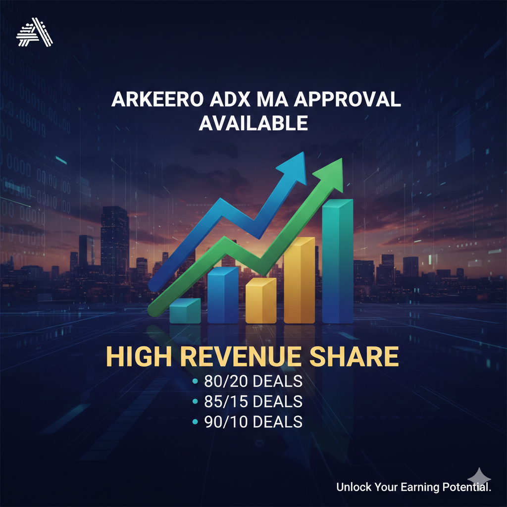 Arkeero ADX MA Approval Available – High Revenue Share 80/20, 85/15 & 90/10 Deals