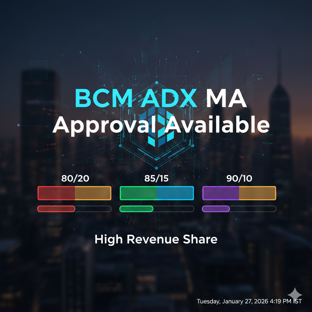 BCM ADX MA Approval Available | 80/20, 85/15 & 90/10 High Revenue Share