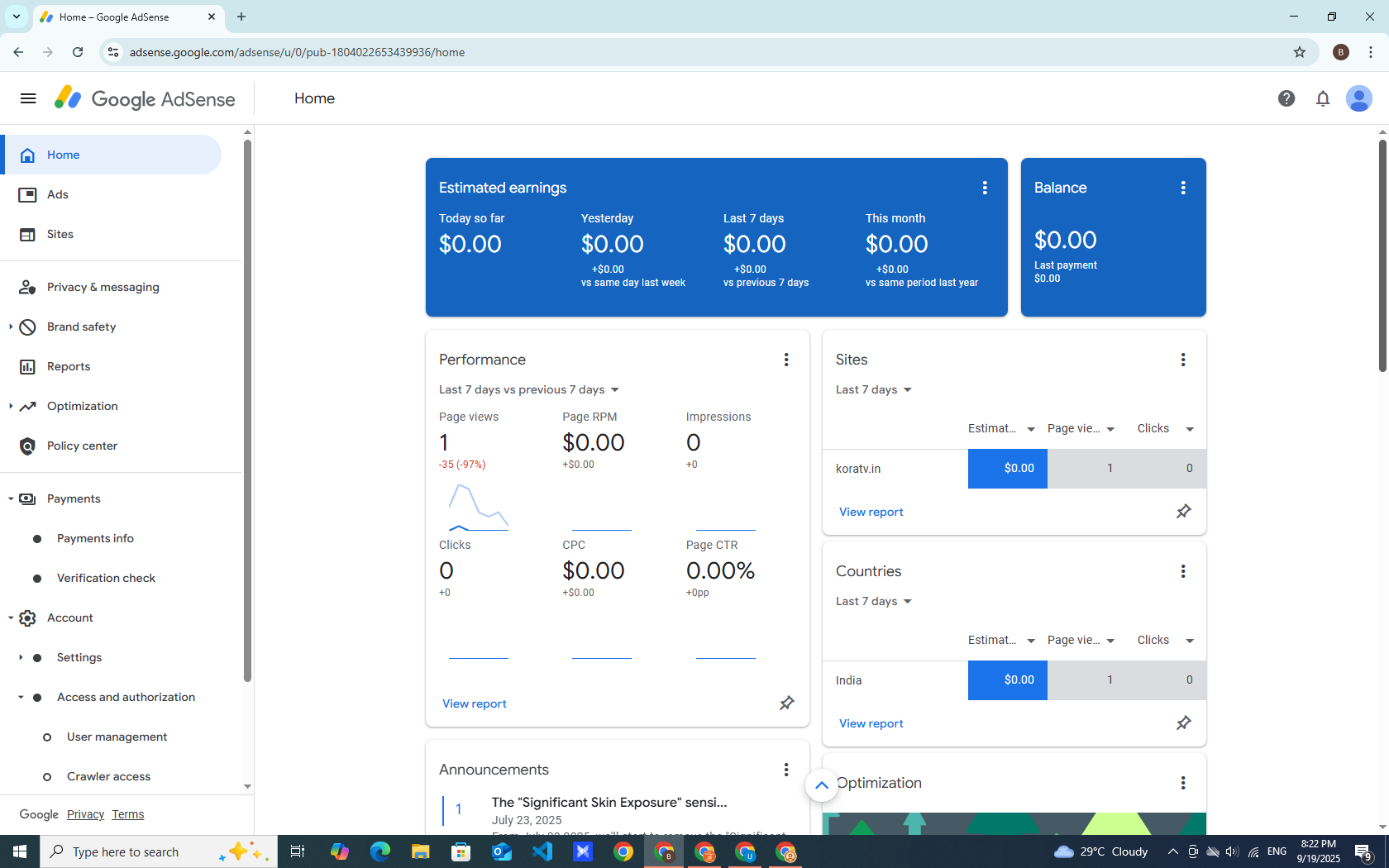 Fresh AdSense Activated Dashboard for Sale | Instant Approval | High CPC | Fast Earning | Secure & Verified Accounts Available Now Listing Image